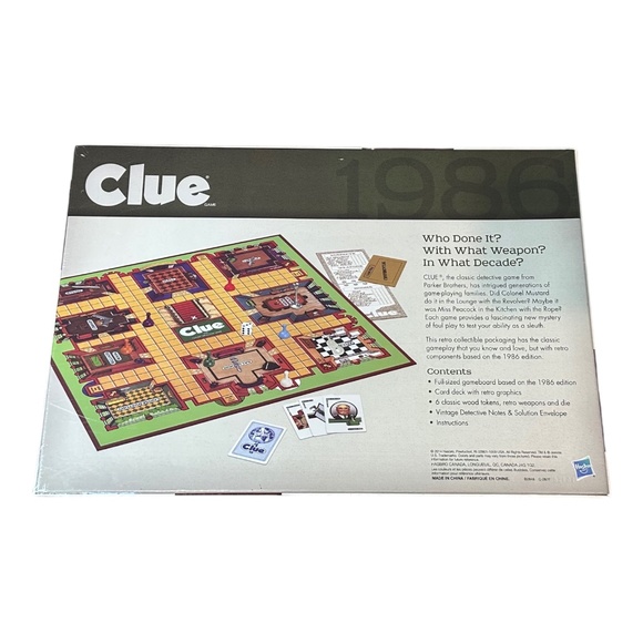 Hasbro Clue Classic Detective Board Game Retro Series 1986 Edition - Picture 2 of 2